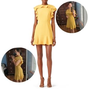 Amanda Uprichard Ruffle Yellow Dress Sz S